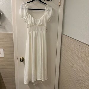 Altar'd State White Dress with Puff Sleeves